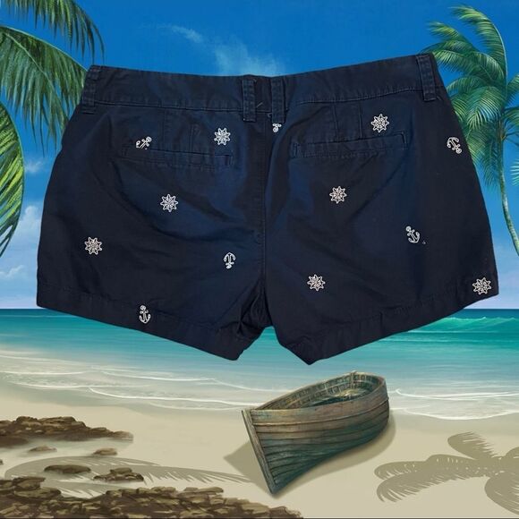 OLD Navy Size 4 Navy Shorts w/ Nautical Allover Embroidery - Picture 2 of 4